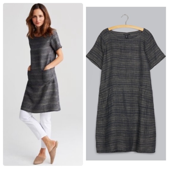 Eileen Fisher Dresses & Skirts - Eileen Fisher Coastline Organic Linen Shift Dress Tunic Sz. XS